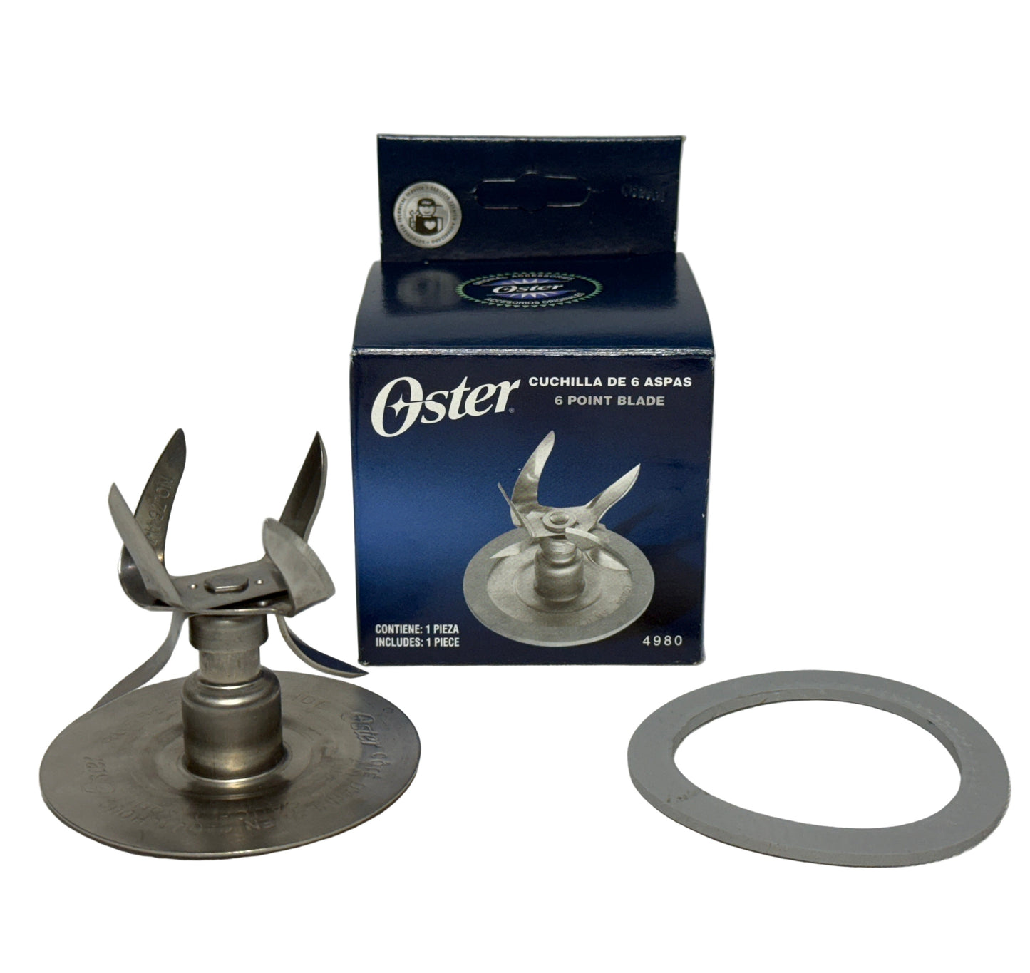 Cuchilla de 6 aspas y empaque marca Oster para vaso de licuadora 4980
