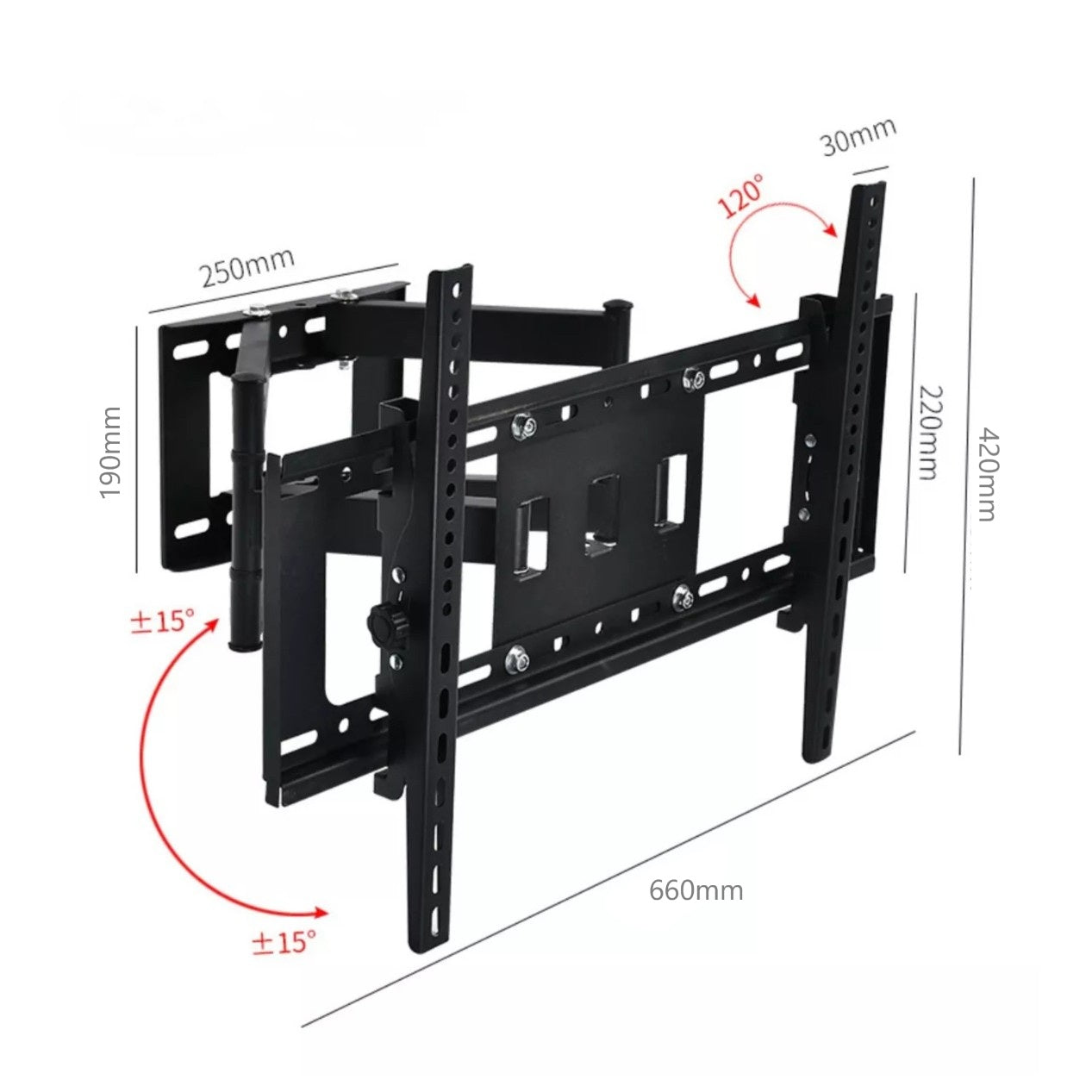 Soporte de TV de pared doble brazo articulado de 40 hasta 80 pulgadas