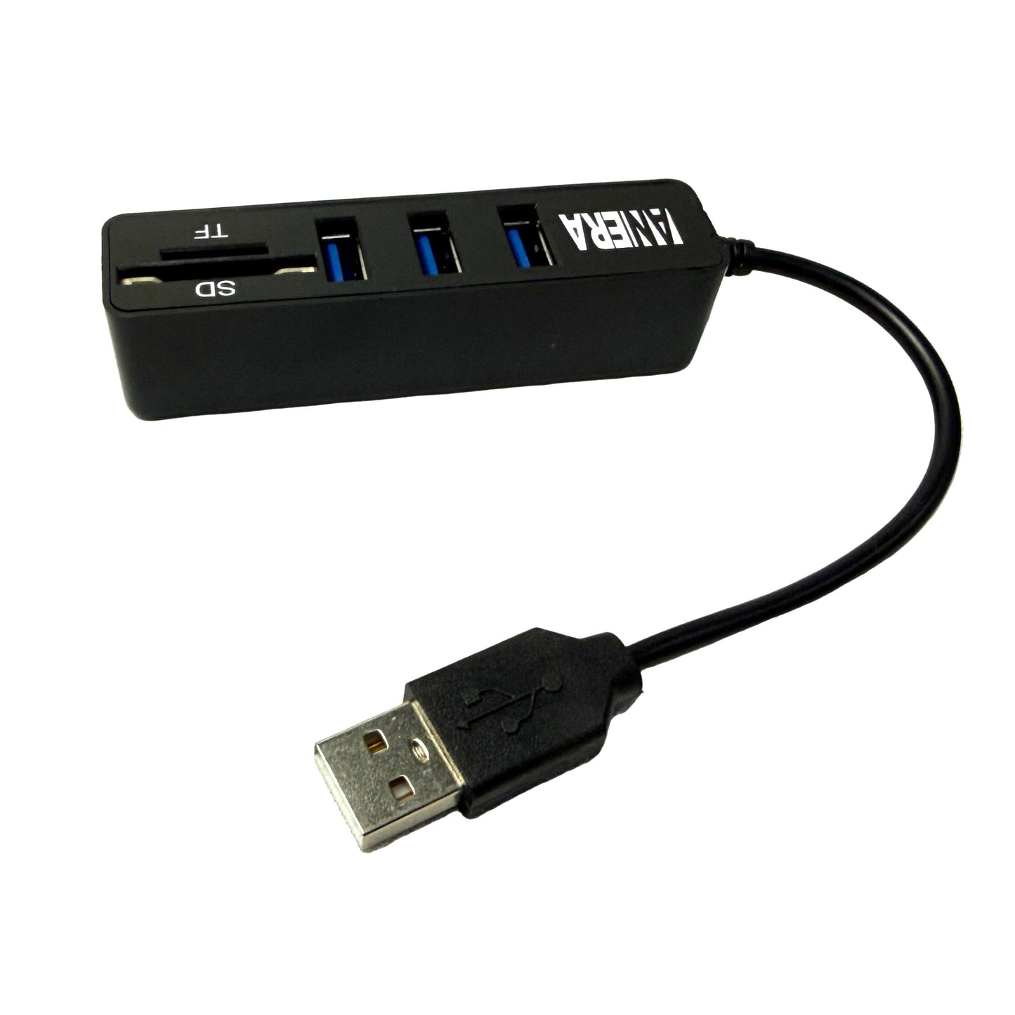 Hub USB 2.0 de 3 puertos y Lector de Memorias marca Anera