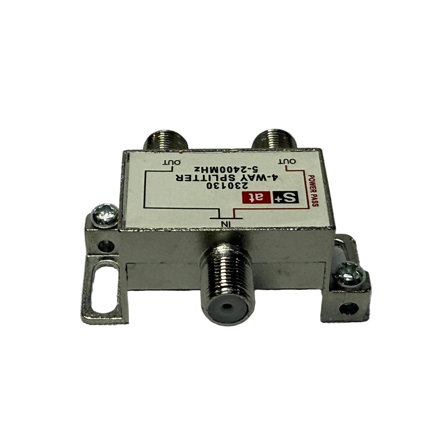 Splitter coaxial satelital de 1 entrada a 2 salidas marca S+