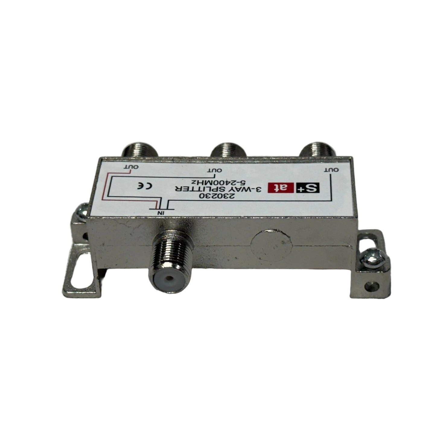 Splitter coaxial satelital de 1 entrada a 3 salidas marca S+