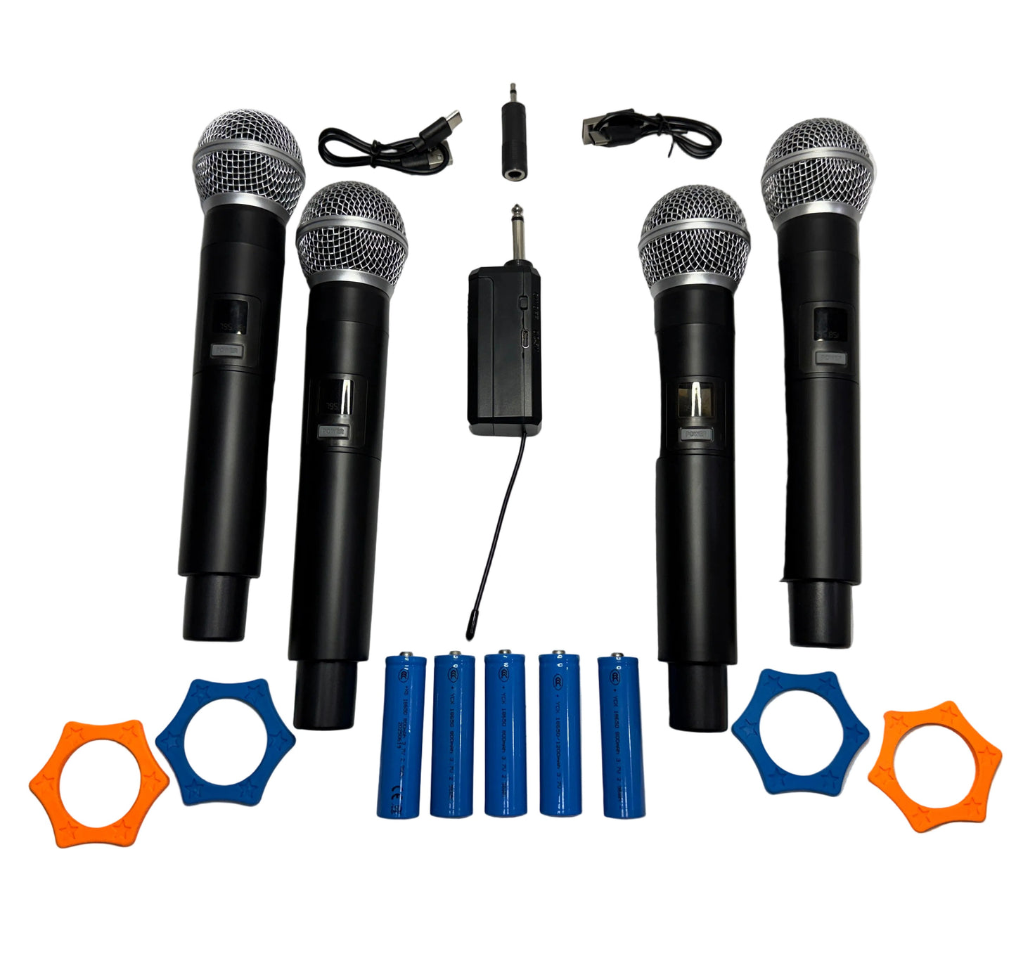 Microfono Inalambrico Cuadruple Recargable Semi Profesional con baterias de Litio