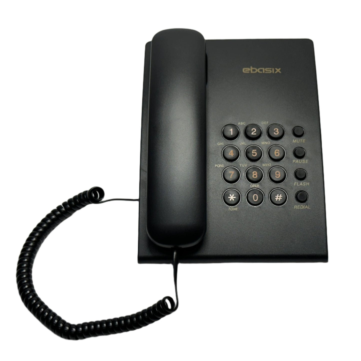 Telefono alambrico de escritorio o pared marca Ebasix color negro