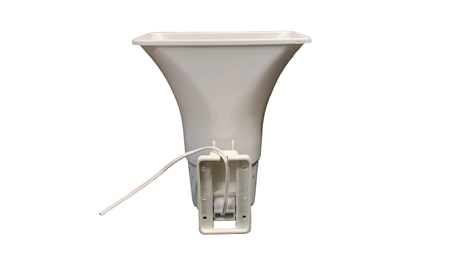 Corneta Blanca Rectangular de Perifoneo con driver 40 W