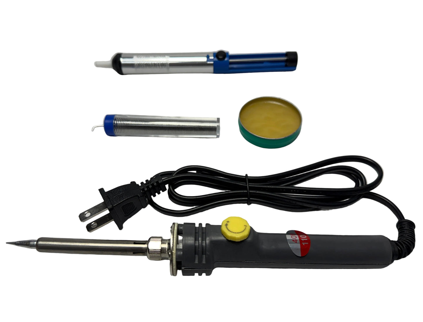 Combo Cautin tipo lapiz + Estaño + Pasta para soldar + Absorvedor de Suelda