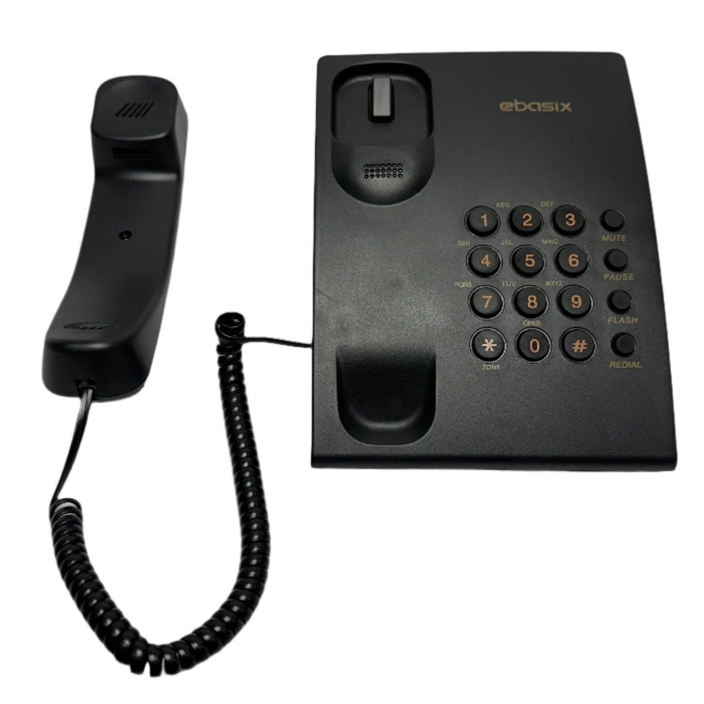 Telefono alambrico de escritorio o pared marca Ebasix color negro