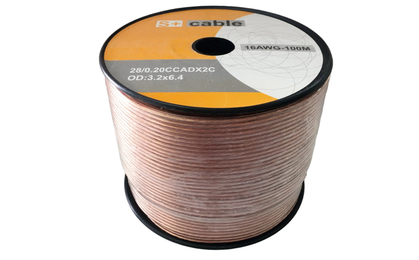Bobina de cable para Parlante # 16 transparente 100 metros