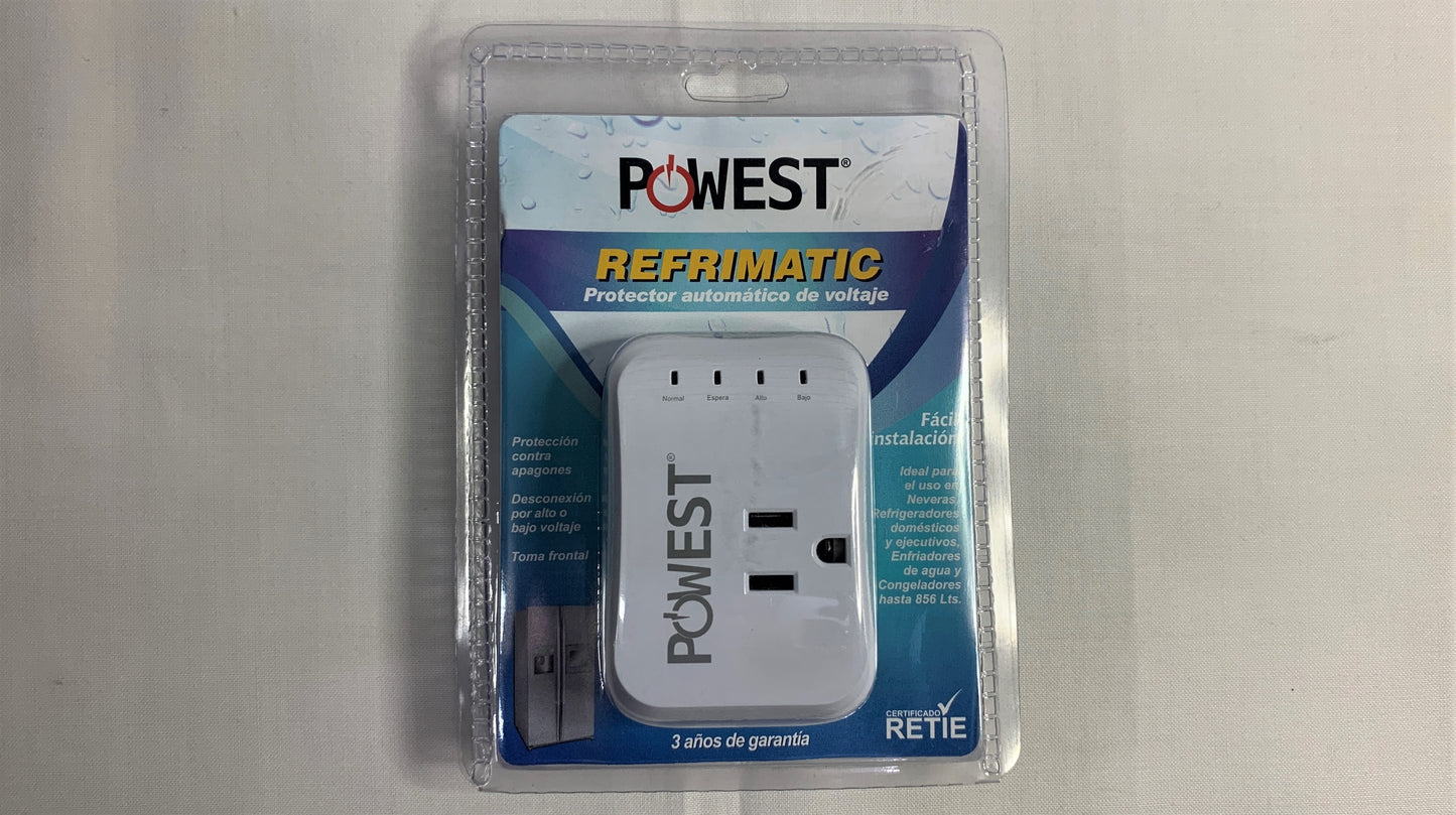 Protector de Voltaje Refrimatic ideal para refrigeradoras marca Powest