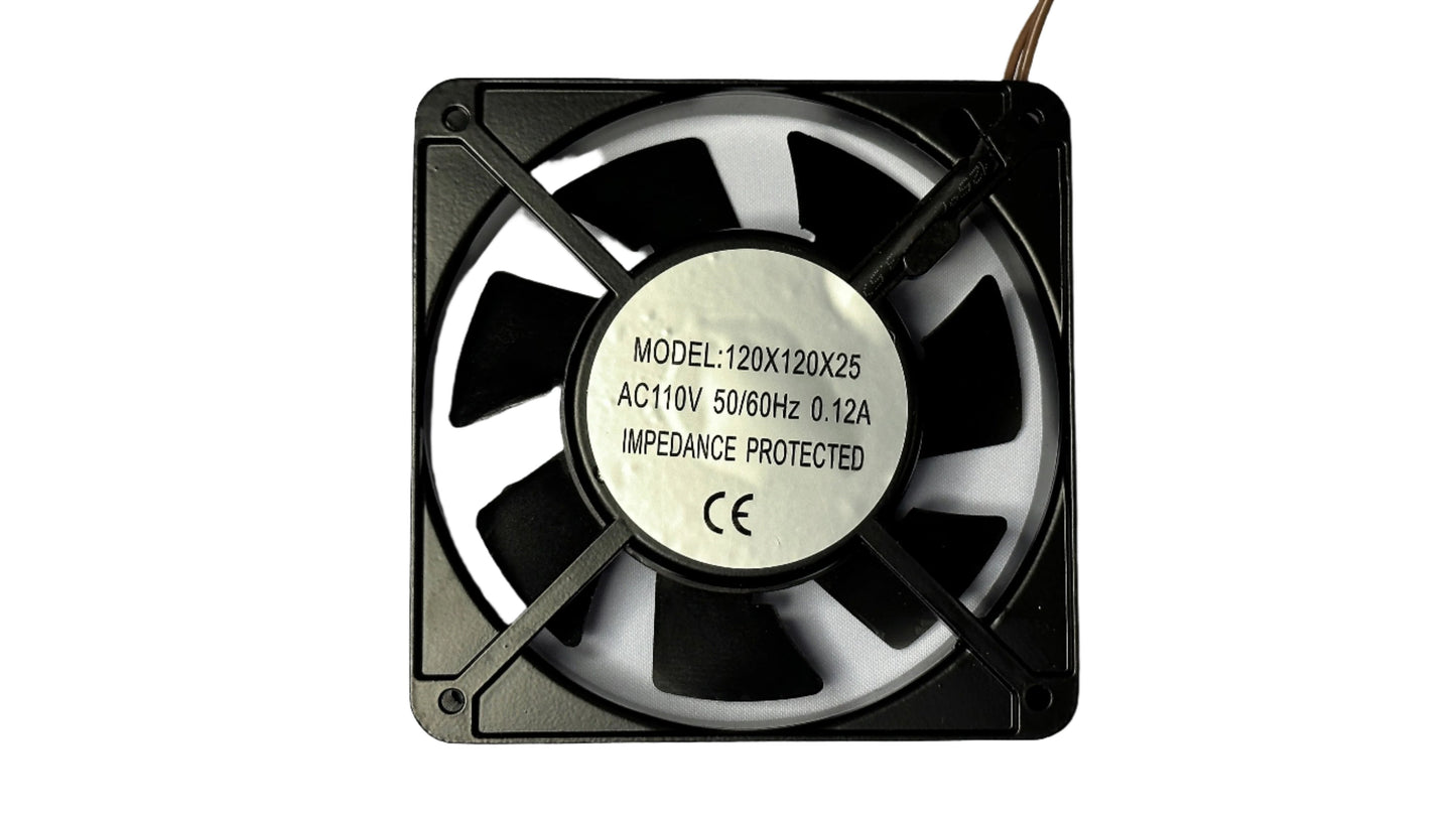 Ventilador 110 Vac 0.12 Amperios tamaño 12 x 12 x 2.5 cm