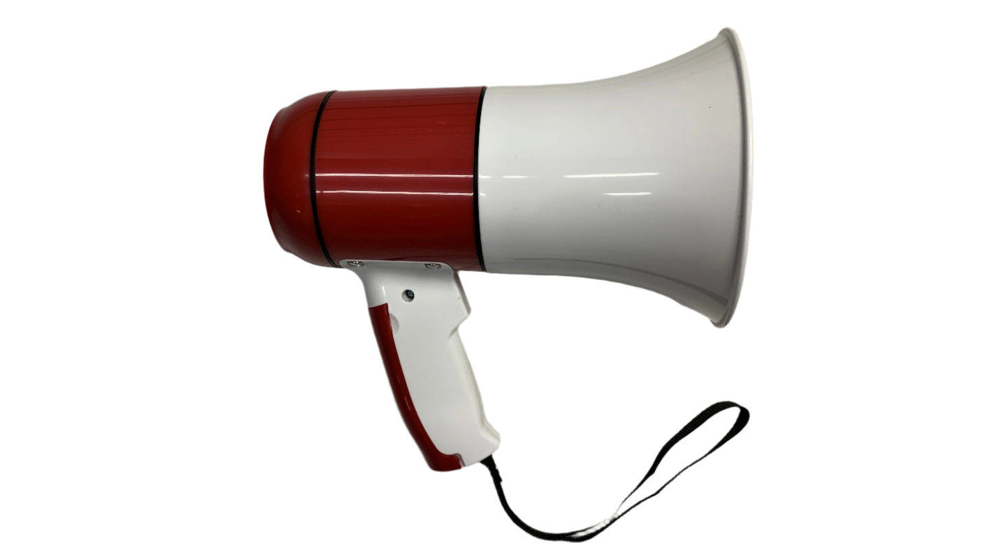 Mini Megafono recargable con USB grabacion y musica color Rojo con blanco