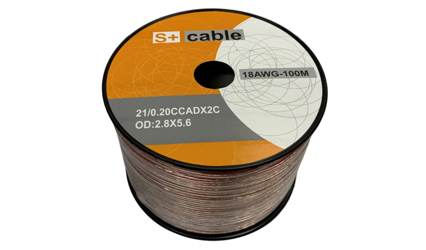 Bobina de cable para Parlante # 18 transparente 100 metros