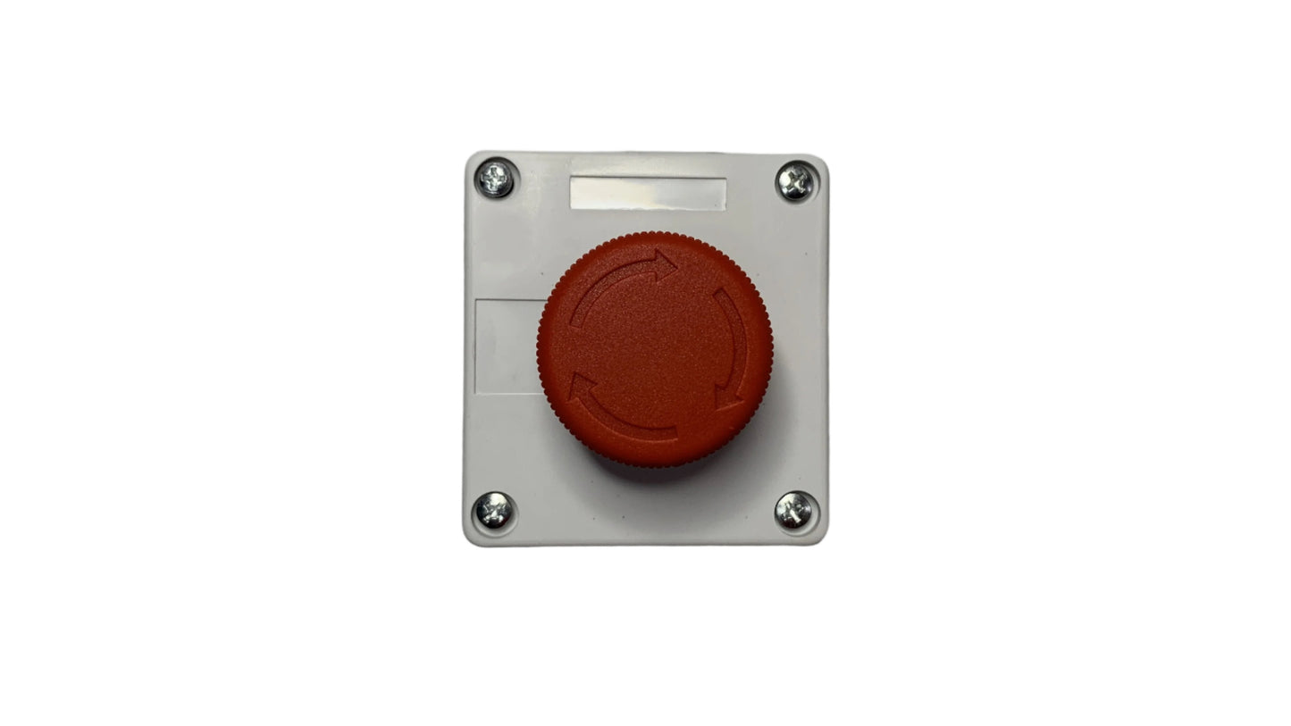 Boton Pulsador tipo hongo 40 mm de Emergencia con Caja