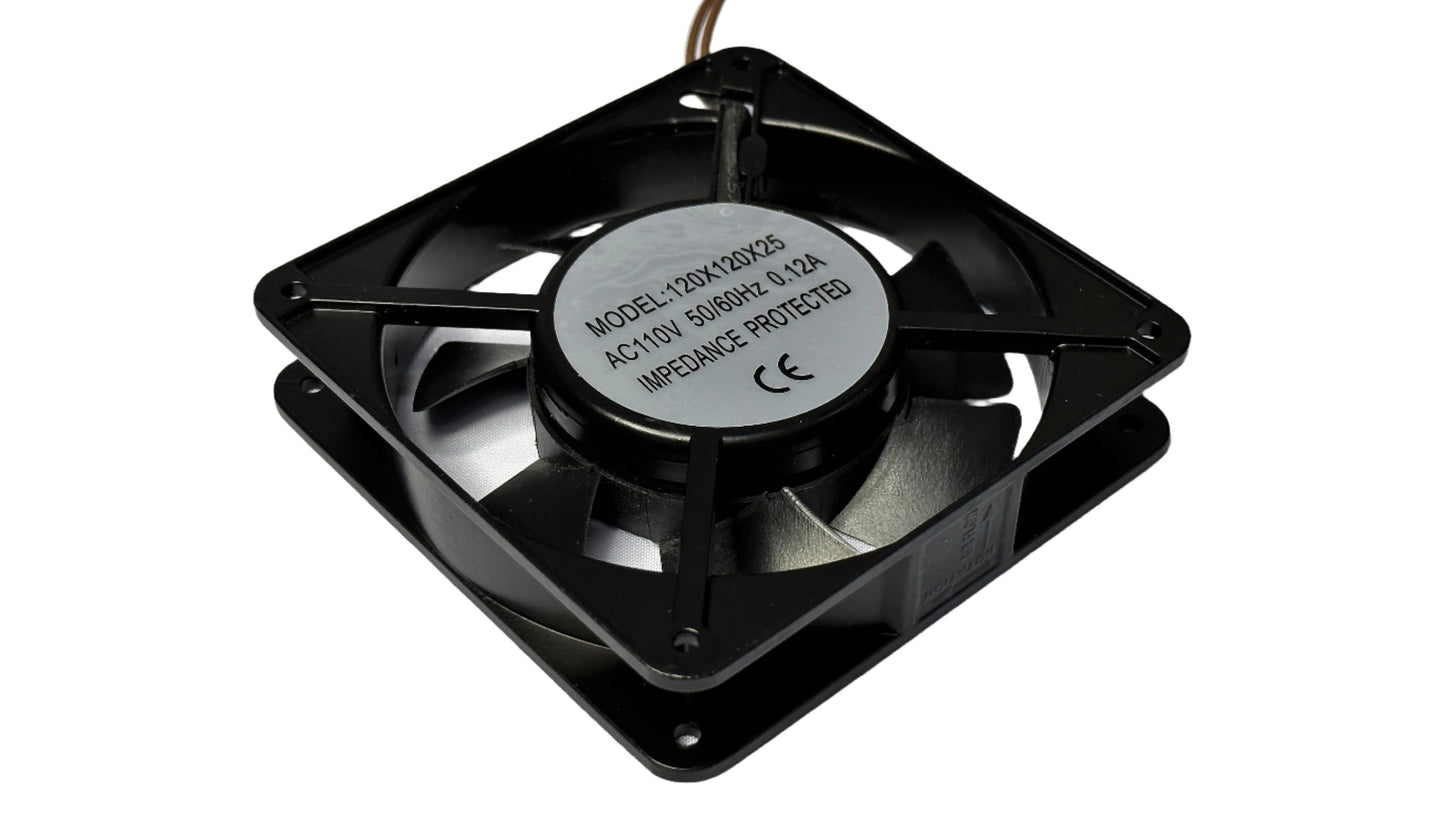 Ventilador 110 Vac 0.12 Amperios tamaño 12 x 12 x 2.5 cm