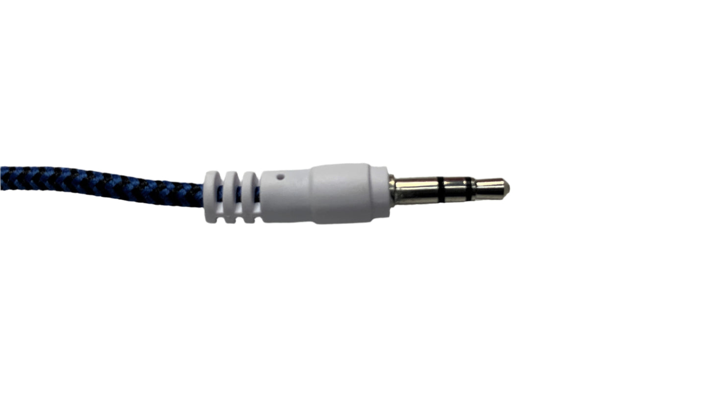 Cable auxiliar tipo tela 2 conectores 3.5 mm estereo 1 metro de largo