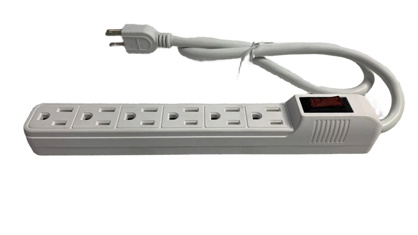 Cortapico de 6 tomas 1800 Watts color blanco marca Powest