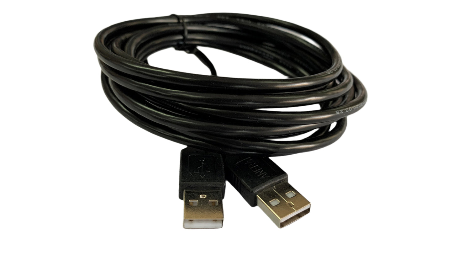Cable USB conector macho en ambos extremos 3 metros de longitud