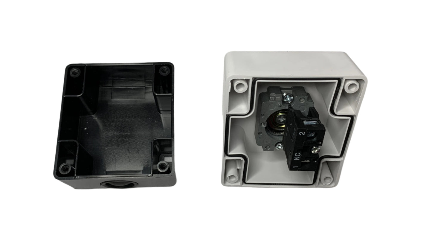 Boton Pulsador tipo hongo 40 mm de Emergencia con Caja