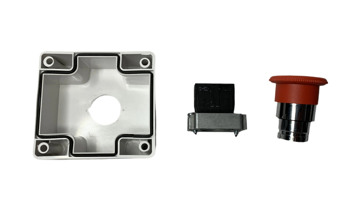 Boton Pulsador tipo hongo 40 mm de Emergencia con Caja