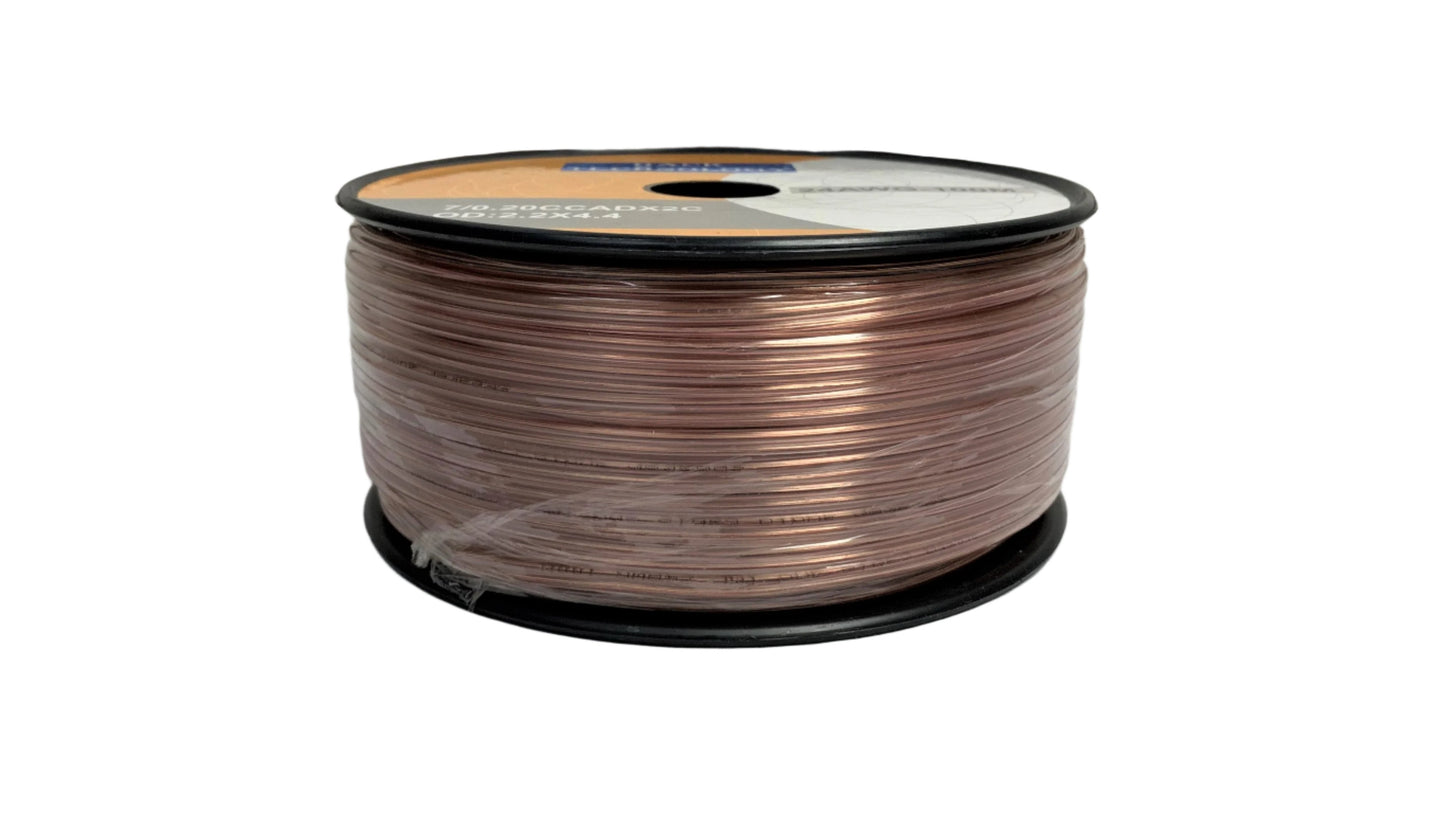 Bobina de cable para Parlante # 24 transparente 100 metros