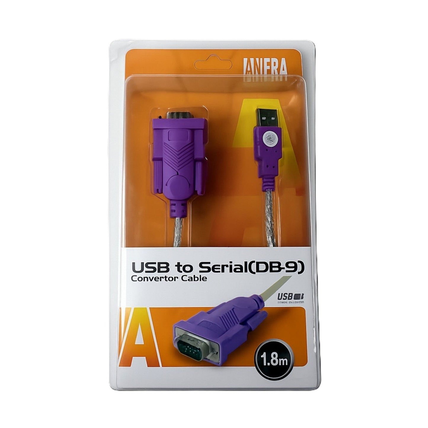Cable Convertidor de USB macho a serial DB-9 RS-232 macho