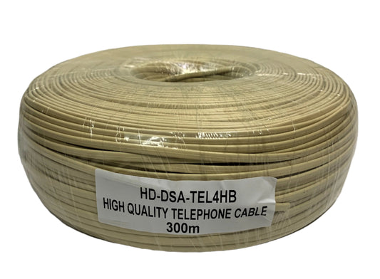 Bobina de cable telefonico plano de 4 hilos 300 metros para interiores
