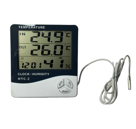 Higrometro Termometro ambiental digital medidor de temperatura humedad y reloj