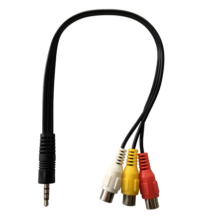 Cable Tripolar audio video de conector 3.5 mm a 3 RCA hembra