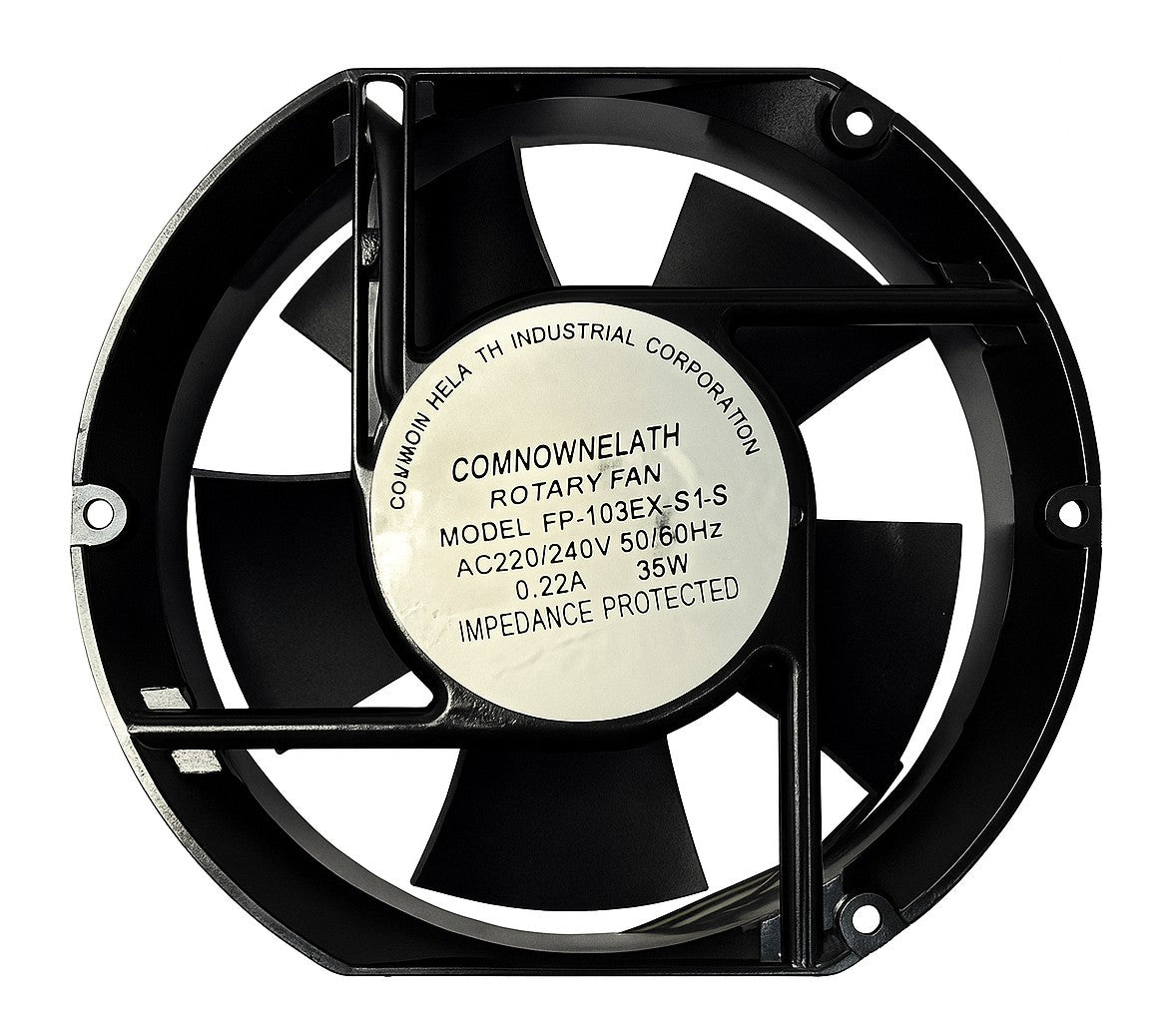 Ventilador semi circular 220 Vac 38 W de 17.2 cm de diametro