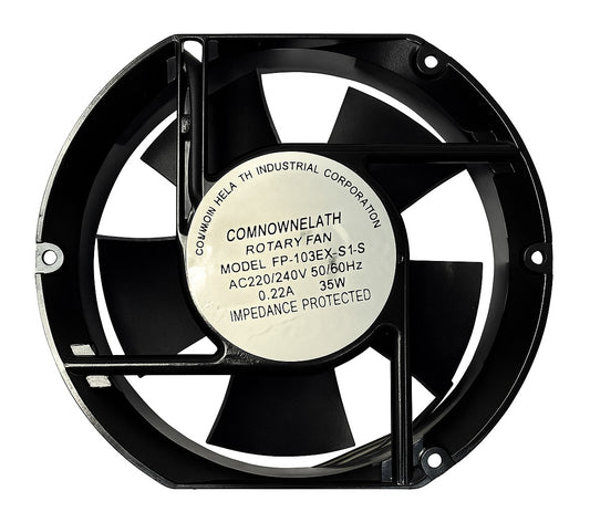 Ventilador semi circular 220 Vac 38 W de 17.2 cm de diametro