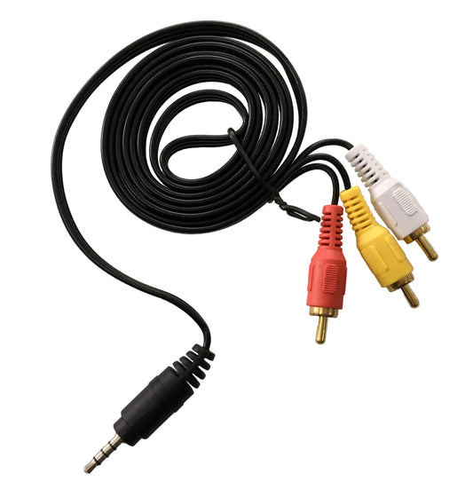 Cable Tripolar audio video de conector 3.5 mm a 3 RCA macho