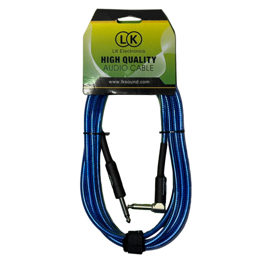 Cable de Audio conector 6.3 mm mono 1/4 de pulgada un extremo en L 3 metros