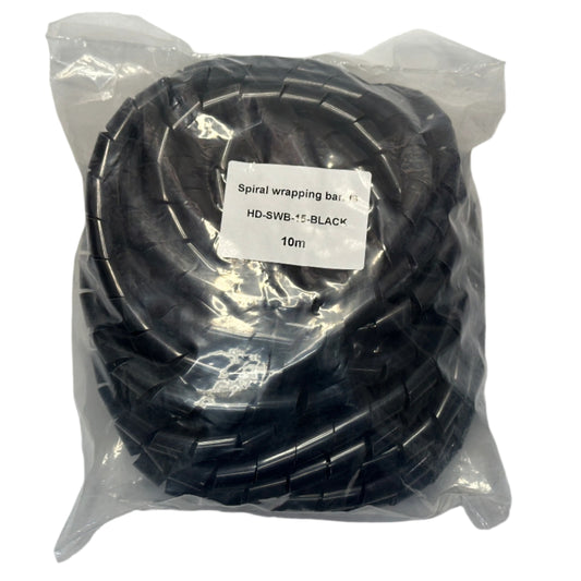 Espiral De Cable Organizador Protector Color Negro 15 mm 10 metros