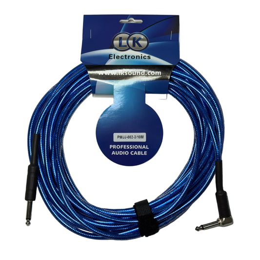 Cable de Audio conector 6.3 mm mono 1/4 de pulgada un extremo en L 10 metros
