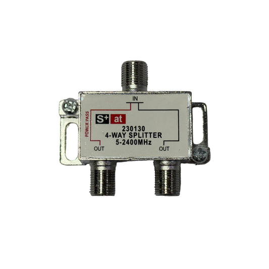Splitter coaxial satelital de 1 entrada a 2 salidas marca S+