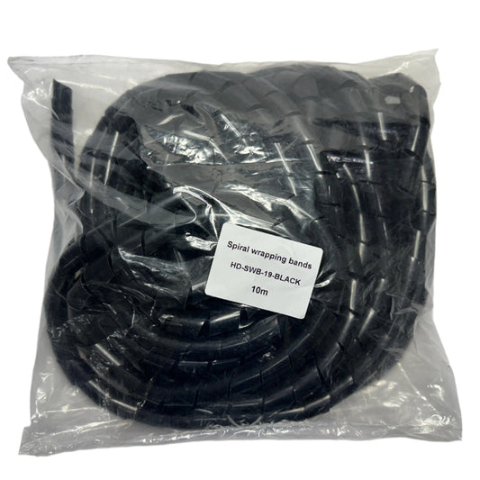 Espiral De Cable Organizador Protector Color Negro 19 mm 10 metros