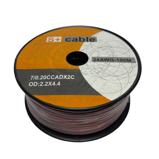 Bobina de Cable para Parlante # 24 Rojo Negro 100 metros