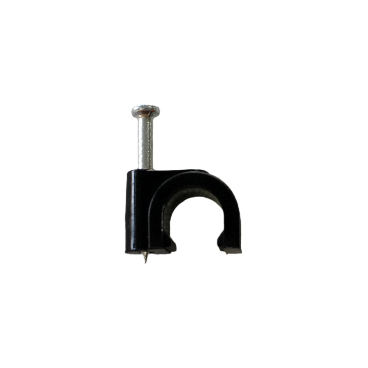 100 Grapas Redondas 7 mm de Color Negro con Clavo para sujetar cable