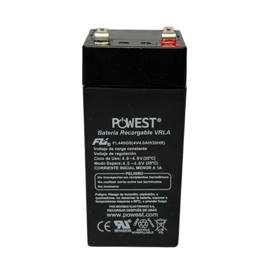 Bateria Recargable 4 V 4.0 Ah sellada marca Powest