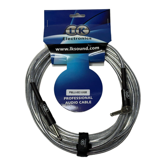 Cable de Audio conector 6.3 mm mono 1/4 de pulgada un extremo en L 6 metros