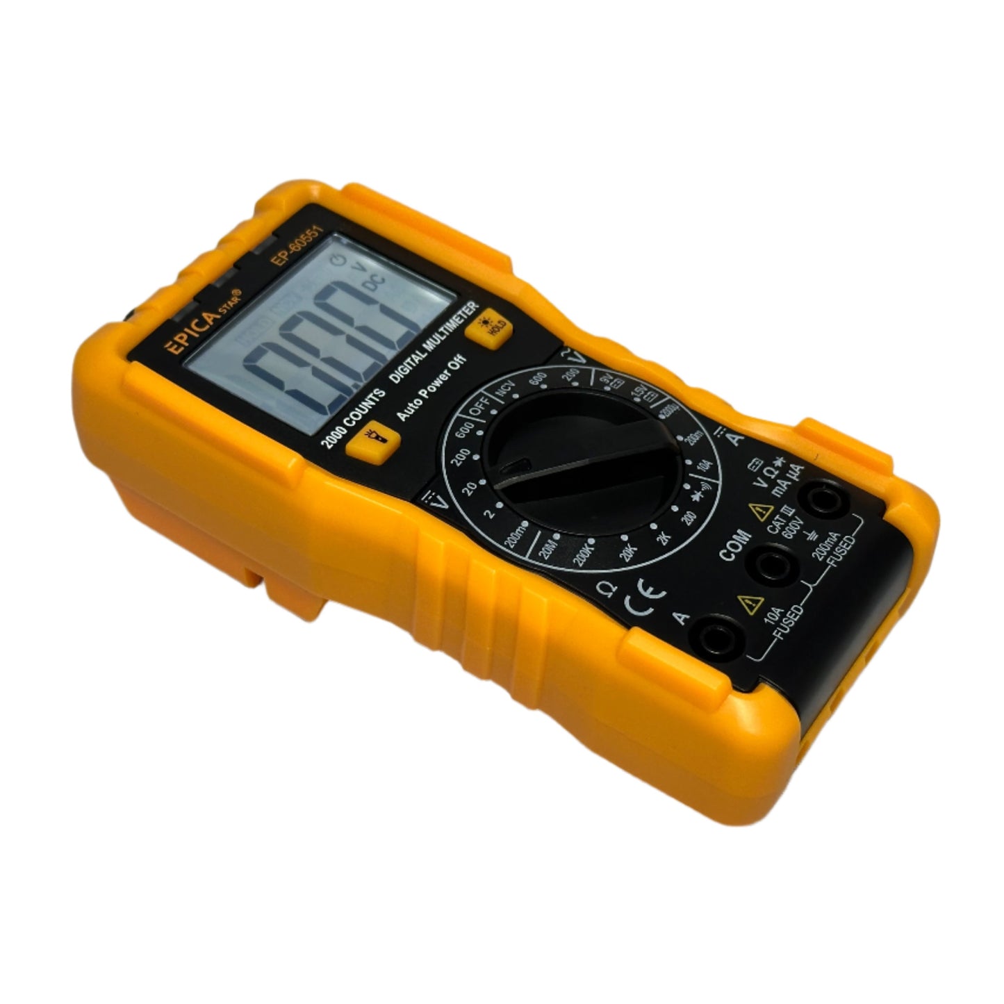 Multimetro Digital con Luz Backlight, Detector de Fase, Linterna y Continuidad marca Epica