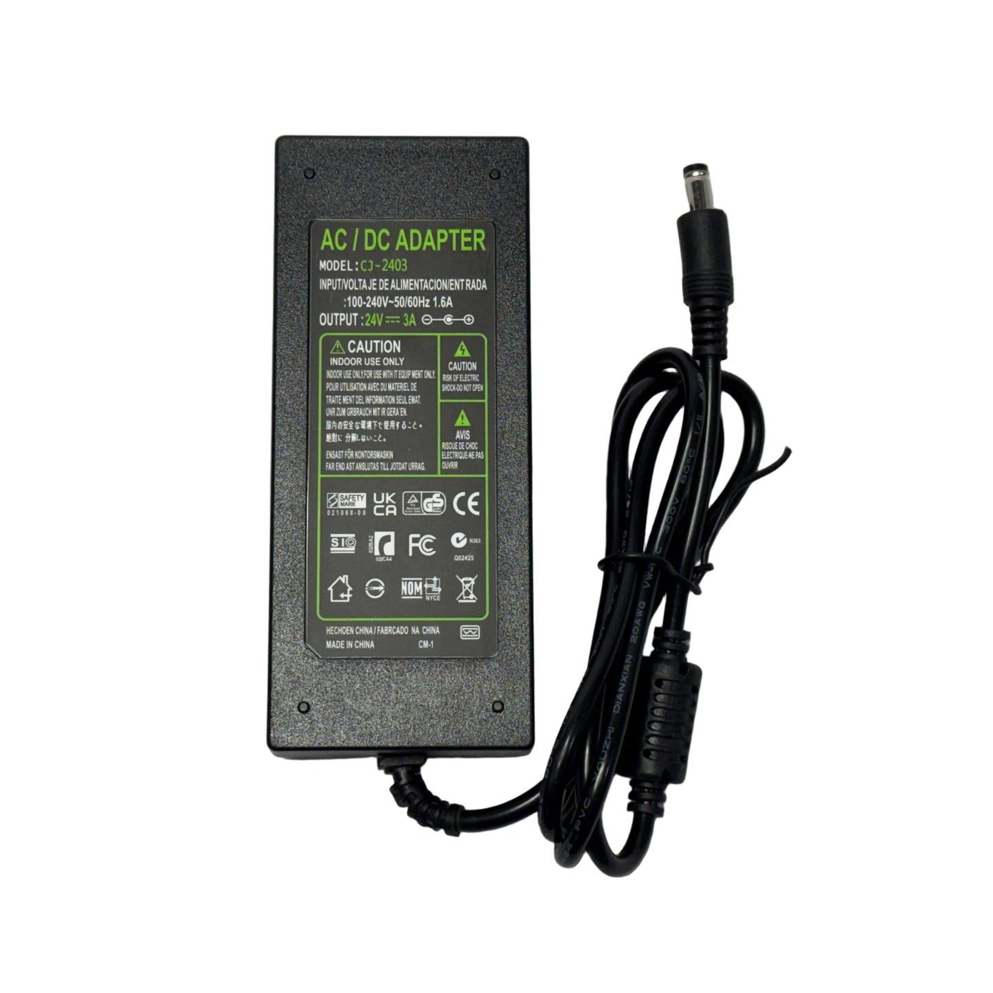 Adaptador Fuente de Voltaje Fijo 24 Voltios DC 3 Amperios