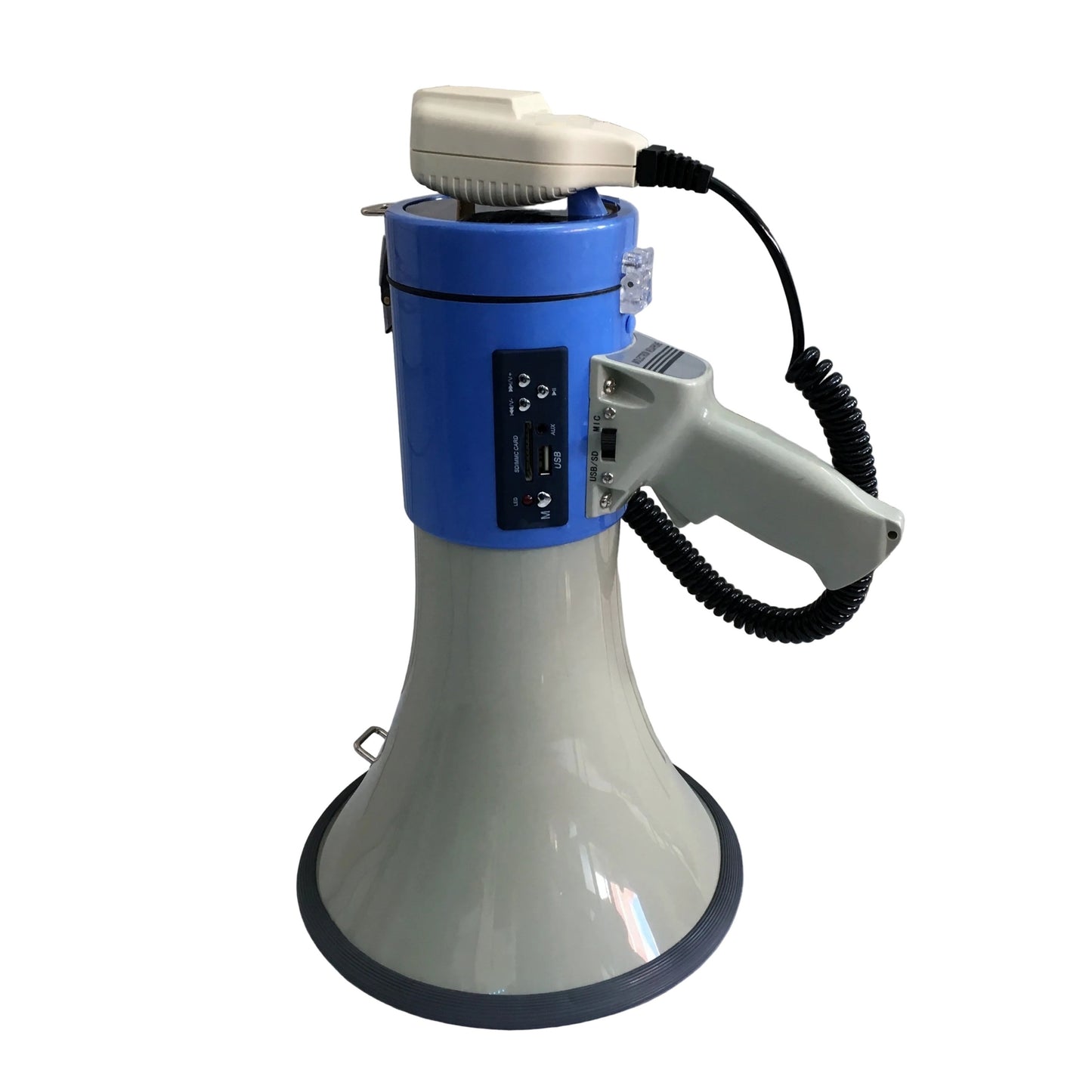 Megafono Grande de 30 Watts con bateria recargable USB y Sirena