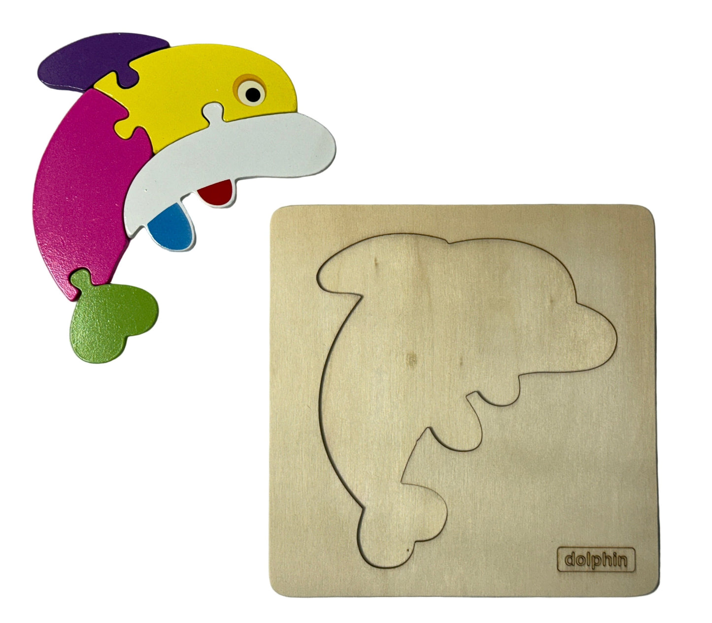 Rompecabezas Infantil diseño Delfin Didactico de Madera