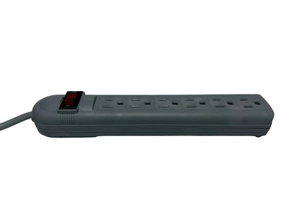 Regleta Electrica de 6 tomas con cable de 3 metros de longitud color gris