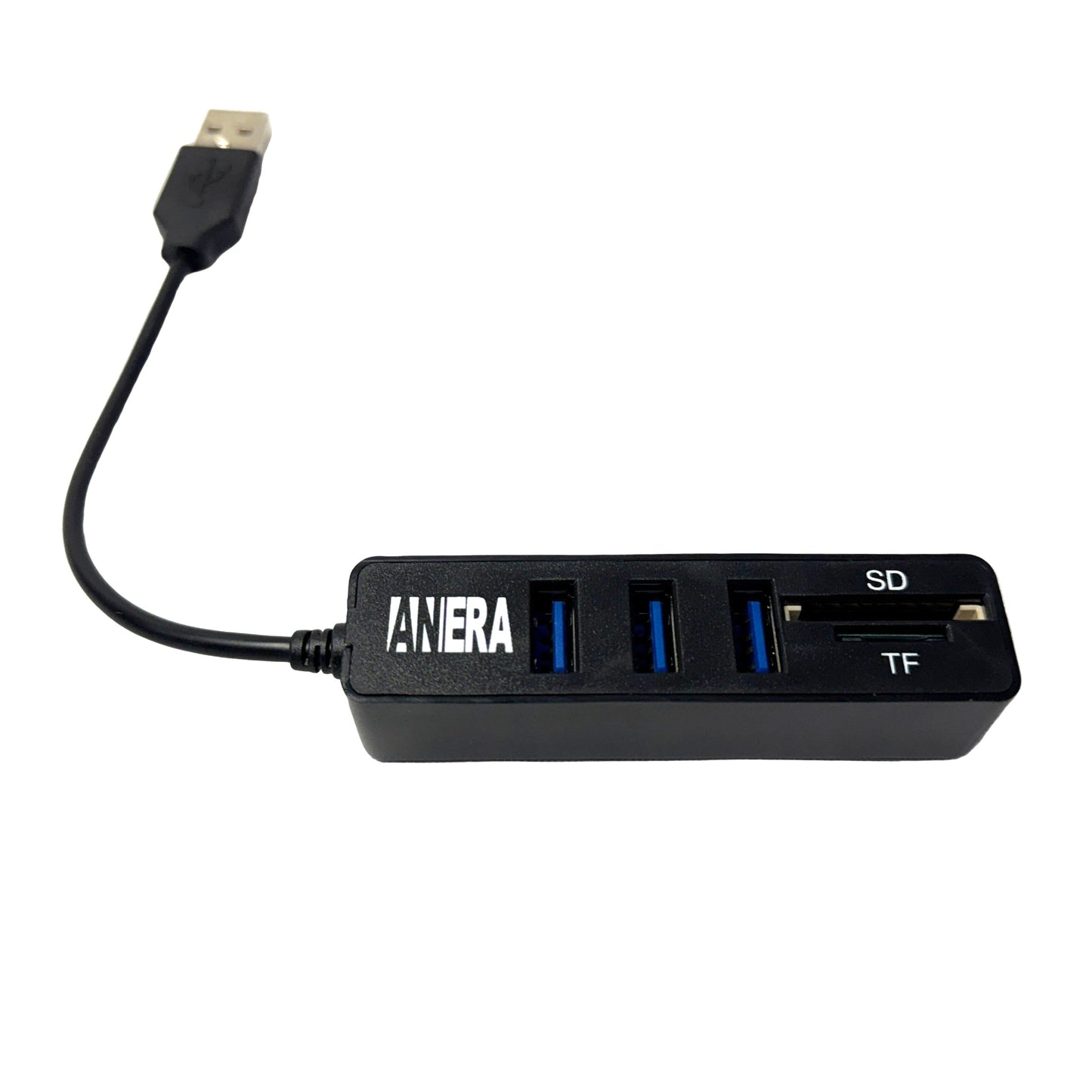Hub USB 2.0 de 3 puertos y Lector de Memorias marca Anera