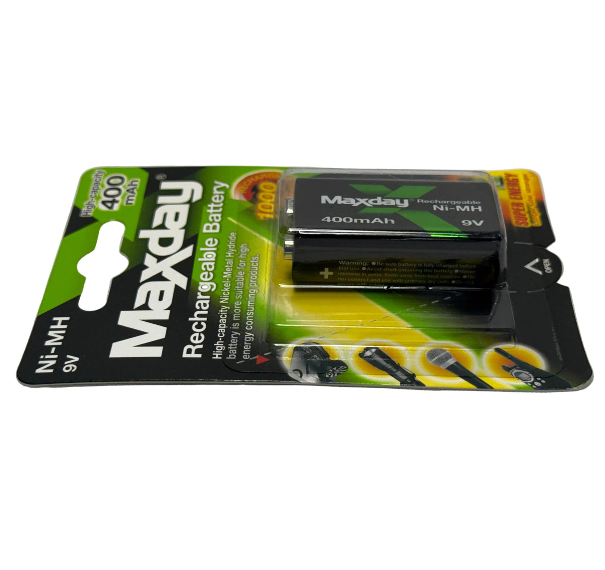 Bateria Recargable 9 V de 400 mAh marca Maxday