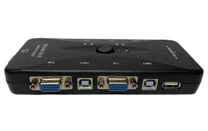 Switch KVM USB y VGA Teclado Mouse Video de 4 puertos