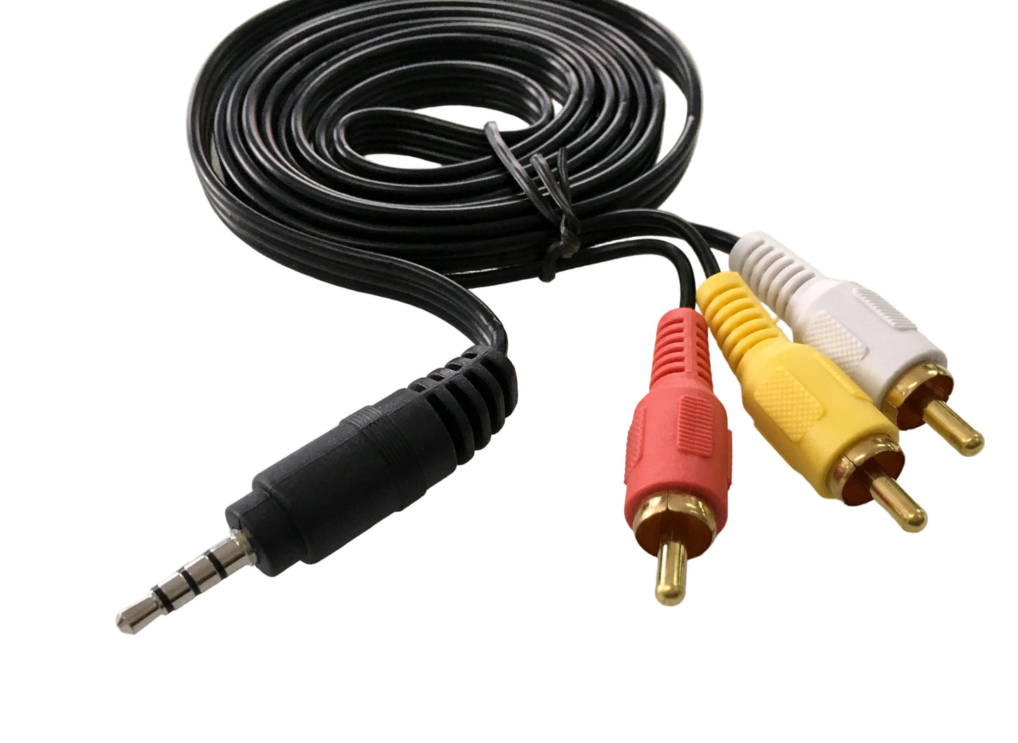 Cable Tripolar audio video de conector 3.5 mm a 3 RCA macho