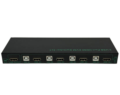 Switch KVM USB y HDMI Full HD 4K Teclado Mouse Video de 4 puertos