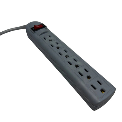 Regleta Electrica de 6 tomas con cable de 3 metros de longitud color gris